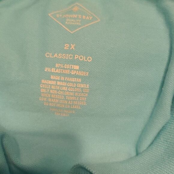 Woman's 2X St John's Bay Blue Classic Polo - Picture 6 of 6